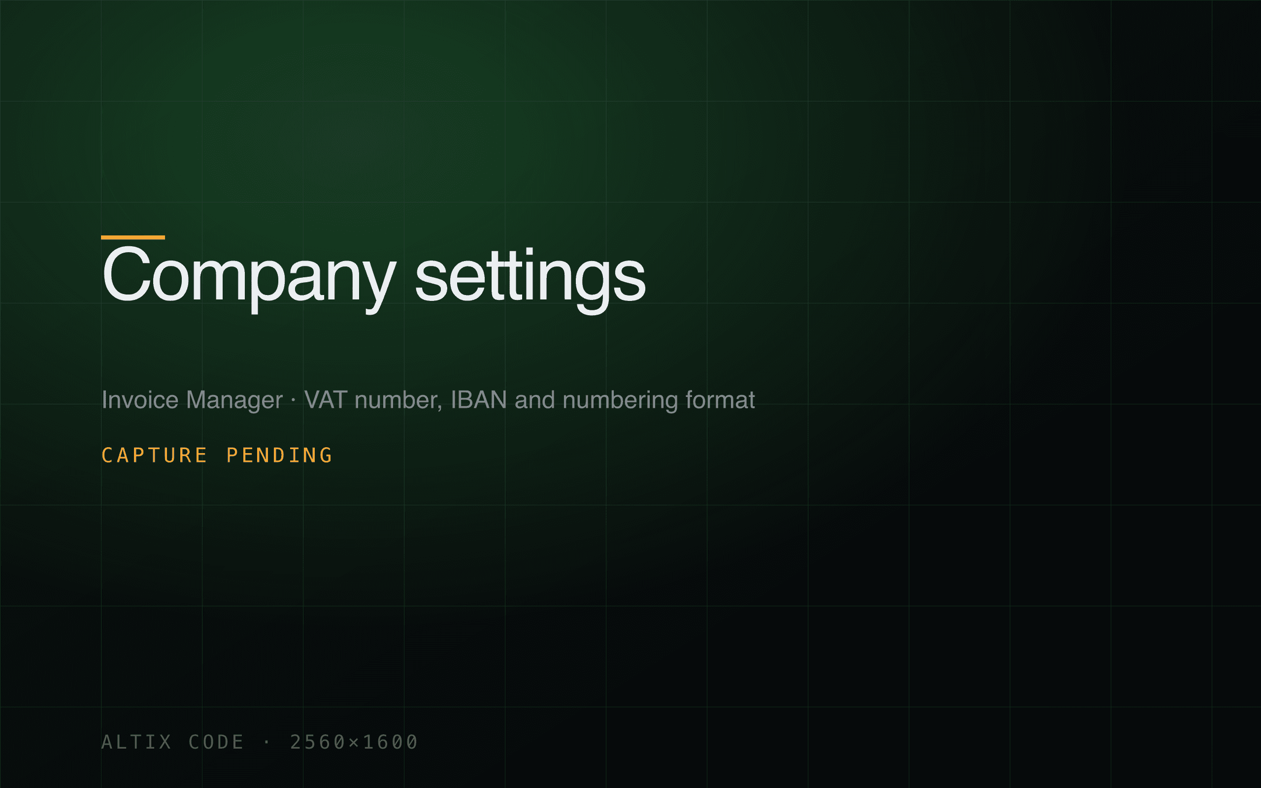 Company settings screen