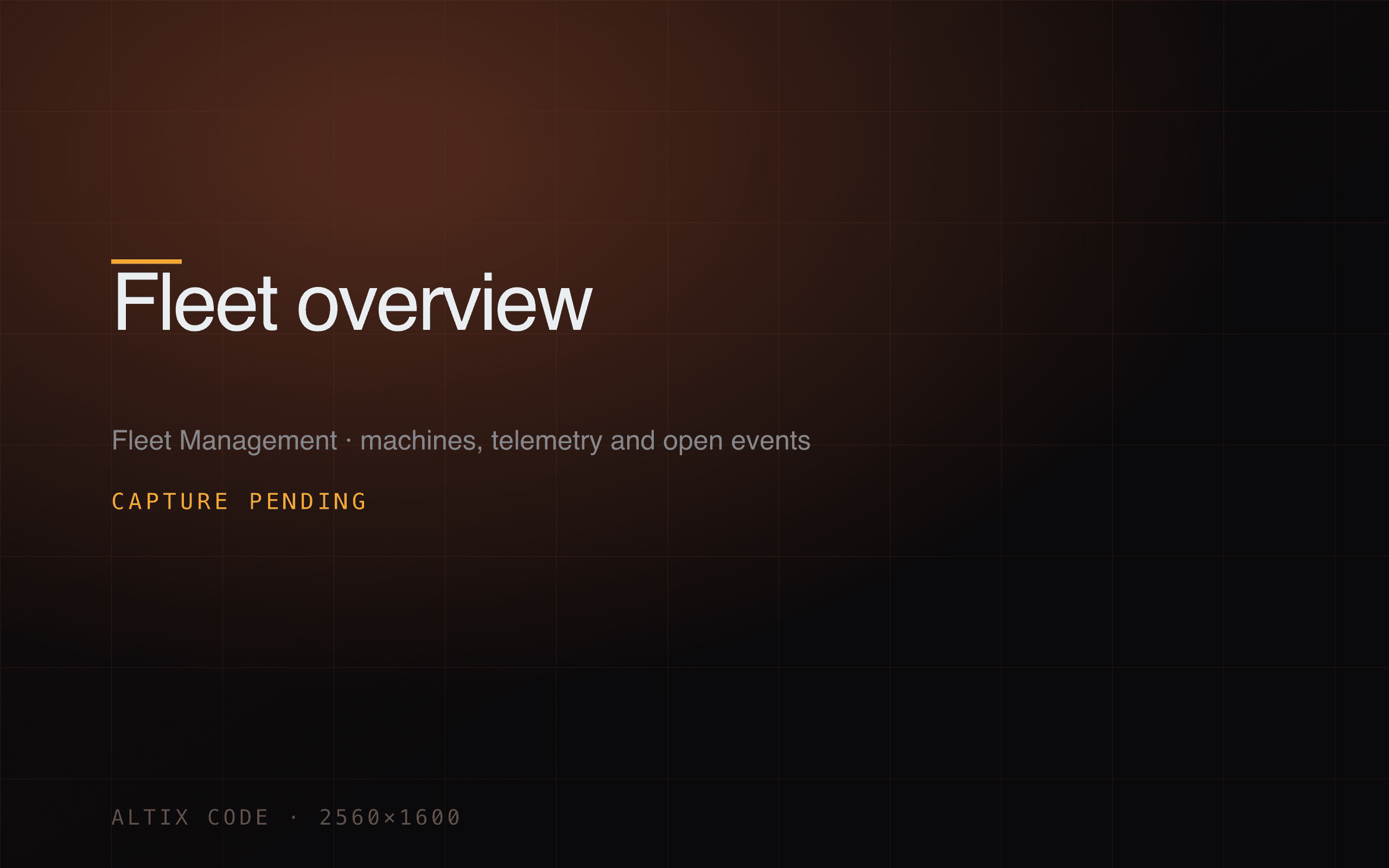Fleet overview with machine list and telemetry