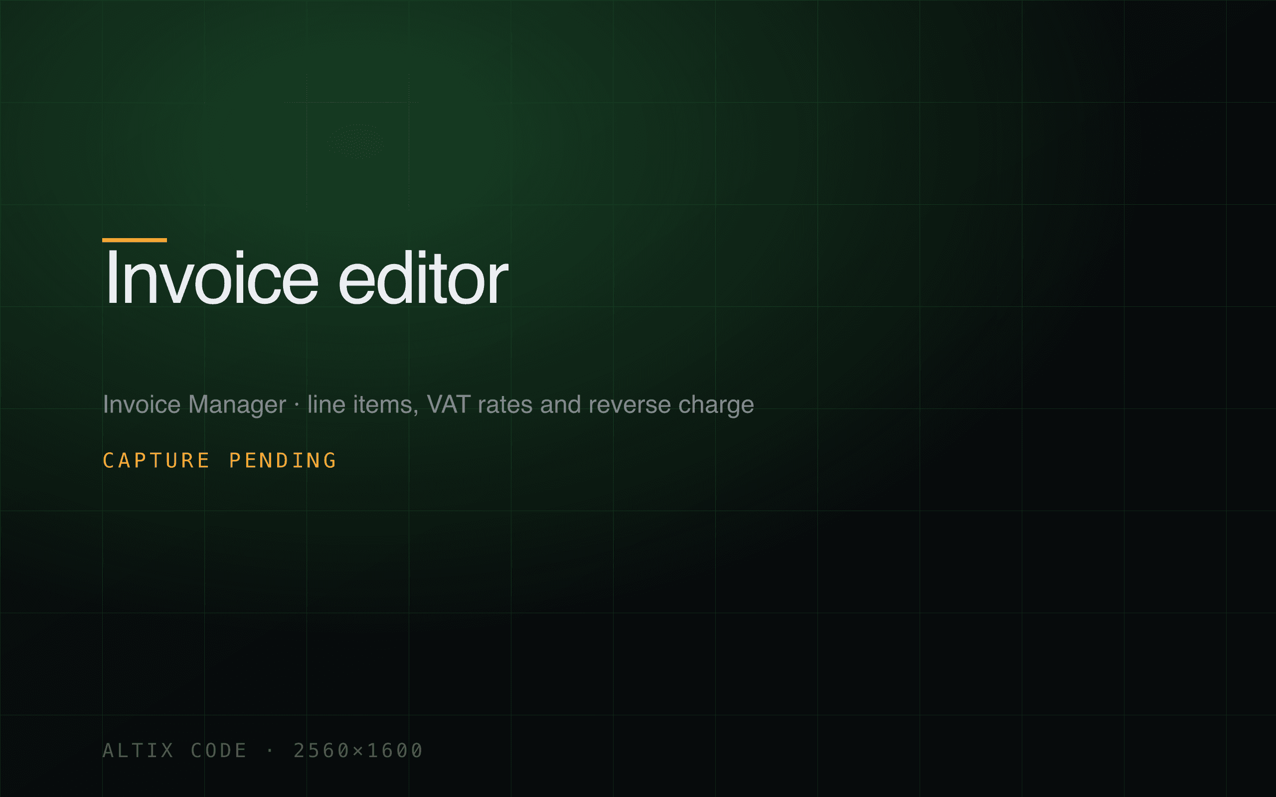 Invoice editor with line items and VAT rates